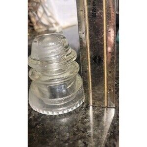 VTG Hemingray 42 Clear Glass Insulator Telegraph Line Used by Railroad 1941 WWII